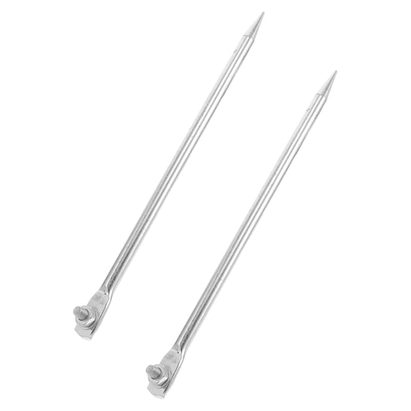 2Pcs Solid Galvanized Ground Rod Plated Silver Easy Installation for Electric Fence and Generator