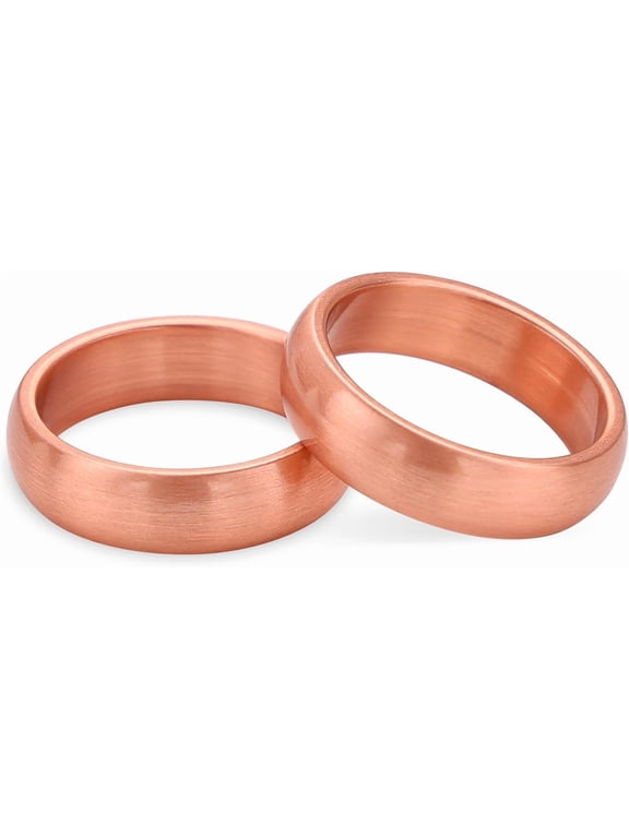 2Pcs Solid Pure Copper Adjustable Rings, Open Band Resizable Ring Set with Simple Statement Design for Everyday Wear and Gifting