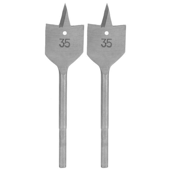 2Pcs Spade Drill Bit Set Paddle Flat Bits HighCarbon Steel Woodworking Hand Tool Hardware 35mm