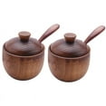 thumbnail image 1 of 2Pcs Spice Jar Seasoning Can with Lid Spoon Wood Spice Storage Box Sugar Pot Salt Jars Kitchen Storage Container Condiment Jars, 1 of 8
