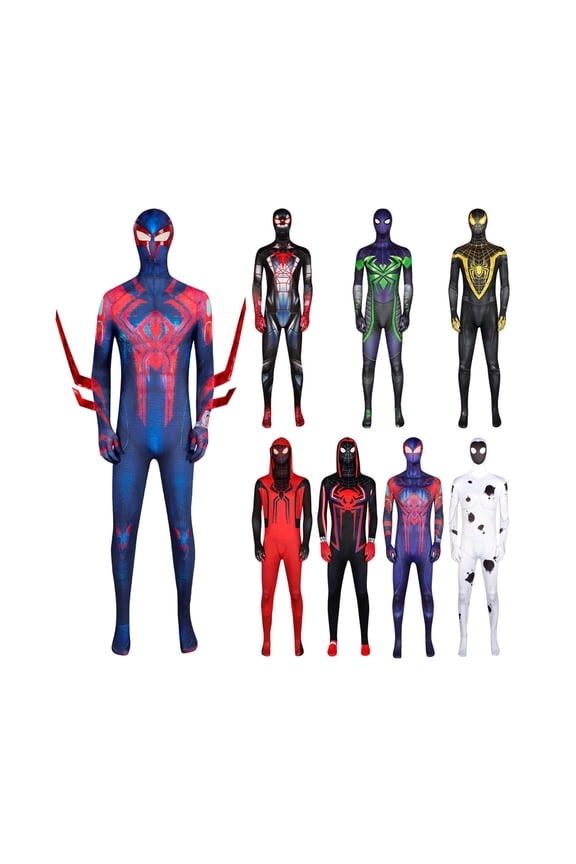 2Pcs Spider Superhero Full Body Zentai, Spider Superhero Costume, Adult Full Body Zentai Costume Hero Cosplay Jumpsuit Halloween Masquerade Outfit-Jumpsuit+Mask, L