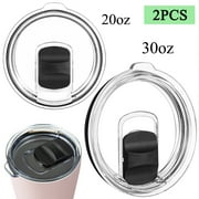 2Pcs Splash Proof Magnetic Tumbler Lid, Spill Resistant With Slider Closure Replacement for Yeti Lids, Old Rtic Lids and Ozark Lids 30oz & 20oz