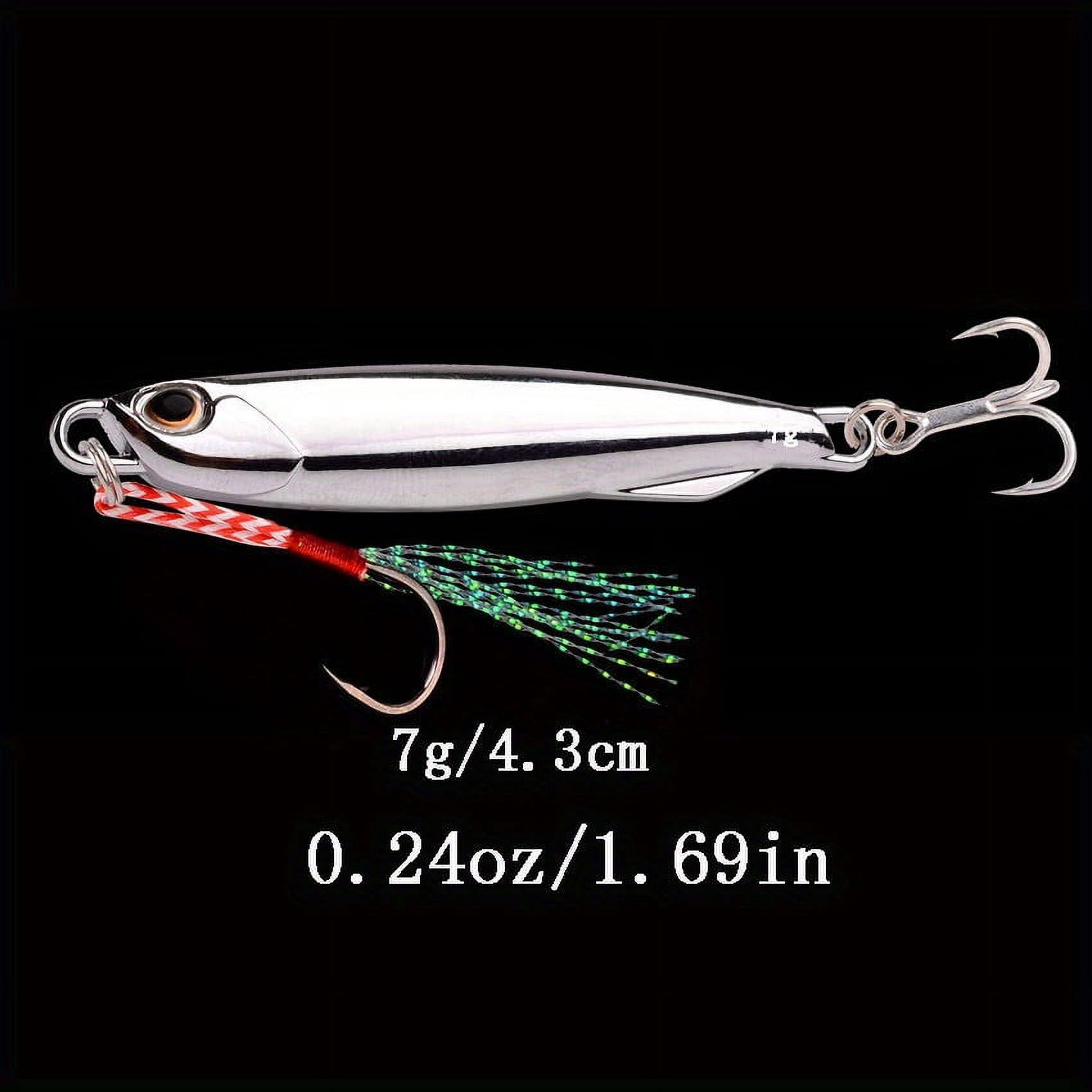 2Pcs Spoon Metal Jigs Silvery Fishing Lures Jigs With Hooks 7g/0.24oz 10g/0.35oz 15g/0.52oz 20g/0.7oz 30g/1.05oz 40g/1.41oz Electroplated Fishing Lures Jigs Bait Mackerel Bass