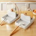 thumbnail image 1 of 2Pcs Spoon Rest with Lid Holder, Foldable Spoon Holder for Kitchen Counter Stove Top, Pot Lid Holder Cooking Ladle Utensil Rest, Kitchen Gadgets Organizer Accessories for Cooking (Beige), 1 of 14