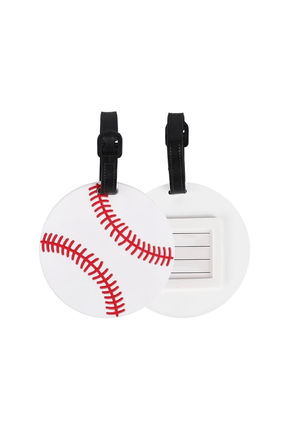 2Pcs Sports Ball Style PVC Luggage Tag Travel ID Labels Suitcase Name Tags Baseball 141 -145mm