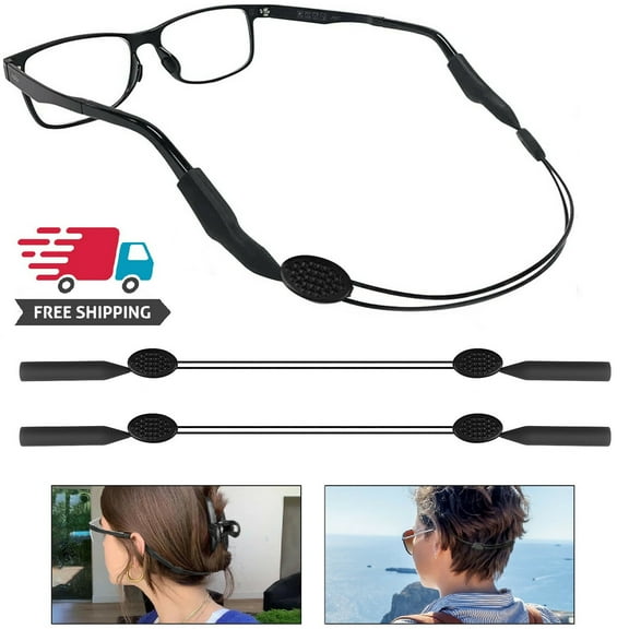 2Pcs Sports Eyeglass Strap Adjustable Sunglasses Lanyard Neck Holders Cord Retainer for Men Women