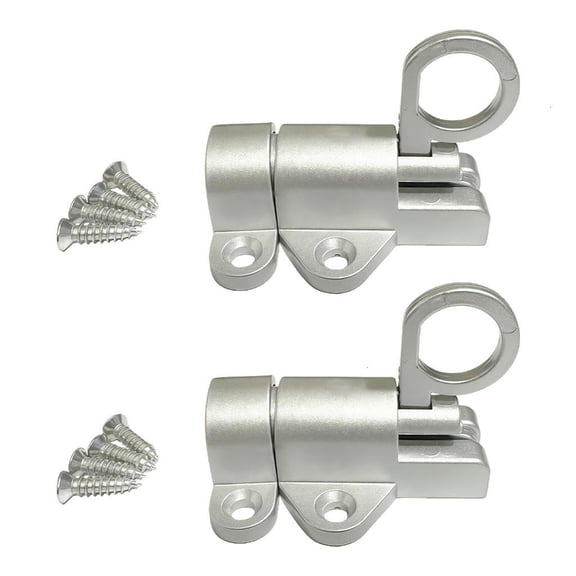 2Pcs Spring Bounce Door Bolt Automatic Latches Lock Hardware Aluminum Alloy Window Latches Window Gate Security Pull Rings