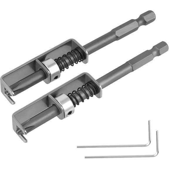 2Pcs Spring-Loaded Anti-Drop Screwdriver Bit Holder Clamp - Single-Hand Operation Ergonomic Locking Screw Bit Retainer