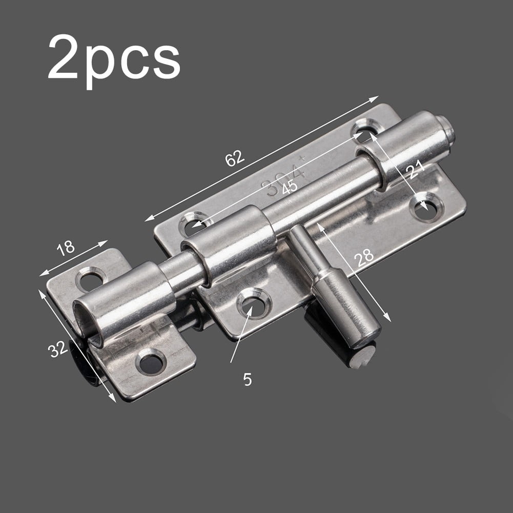 2Pcs Spring Loaded Latch Pin 304 Stainless Steel Silver Window Cabinet ...