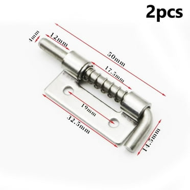 2Pcs Spring Loaded Latches 304 Stainless Steel Security Bolt Hasp Staple Gate Safety Lock Latch Silver Hardware S Left
