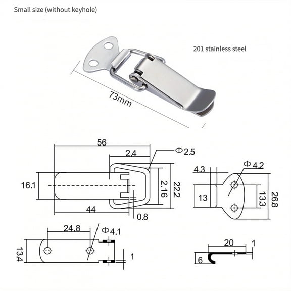 2Pcs Spring Loaded Toggle Lock Clasp Buckle Latch Hardware Security Fastener for Cabinet Box Suitcase Toolbox Trunk Case