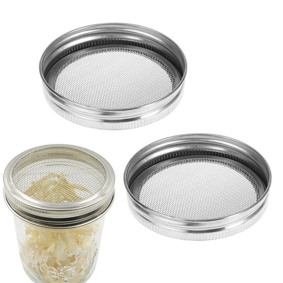 2Pcs Sprouting Lids Silver for Canning Jar Straining Home Use