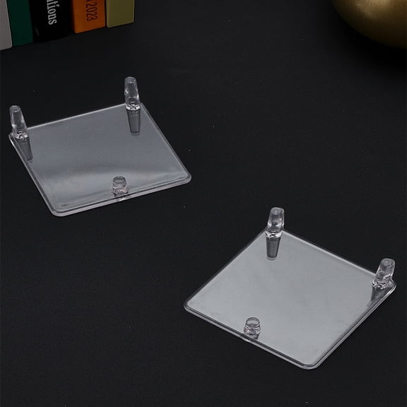 2Pcs Square Acrylic Base Display Easel Stands for Gemstones Agates Rocks Displays Holder Clear 8.5x8.5x3.7cm