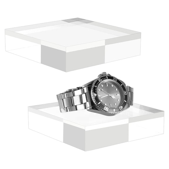 2Pcs Square Acrylic Chassis Display Frame Accessories Clear 10.1x10.1x2.3cm 2pcs