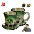 thumbnail image 1 of 2Pcs St Patricks Day Coffee Mug | 11oz Drink Container - Green Gradient Mug - for Juice Milk Drinks Bar Restaurant Office Family Gatherings College Students Study Dining Room Kitchen Hotel, 1 of 9