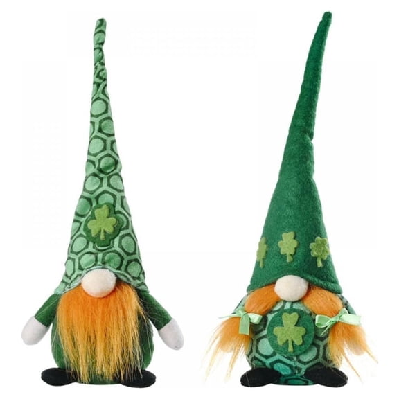 2Pcs St. Patrick'S Day Gnome Decoration Irish Leprechaun Tomte Plush Handmade Scandinavian Nisse Elf Dwarf St Patricks Day Ornaments