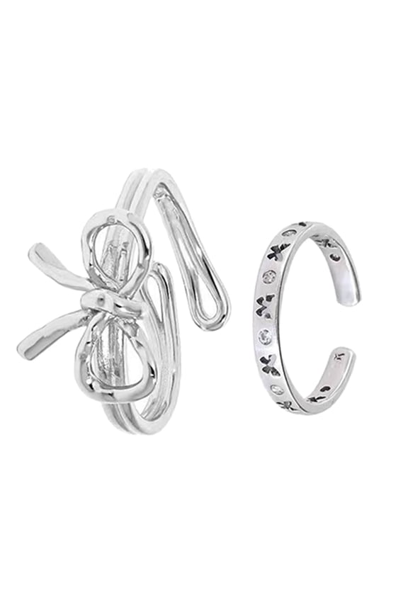 2Pcs Stackable Joint Finger Rings Women Open Rings Set Stackable Finger Joint Rings Thumb Rings