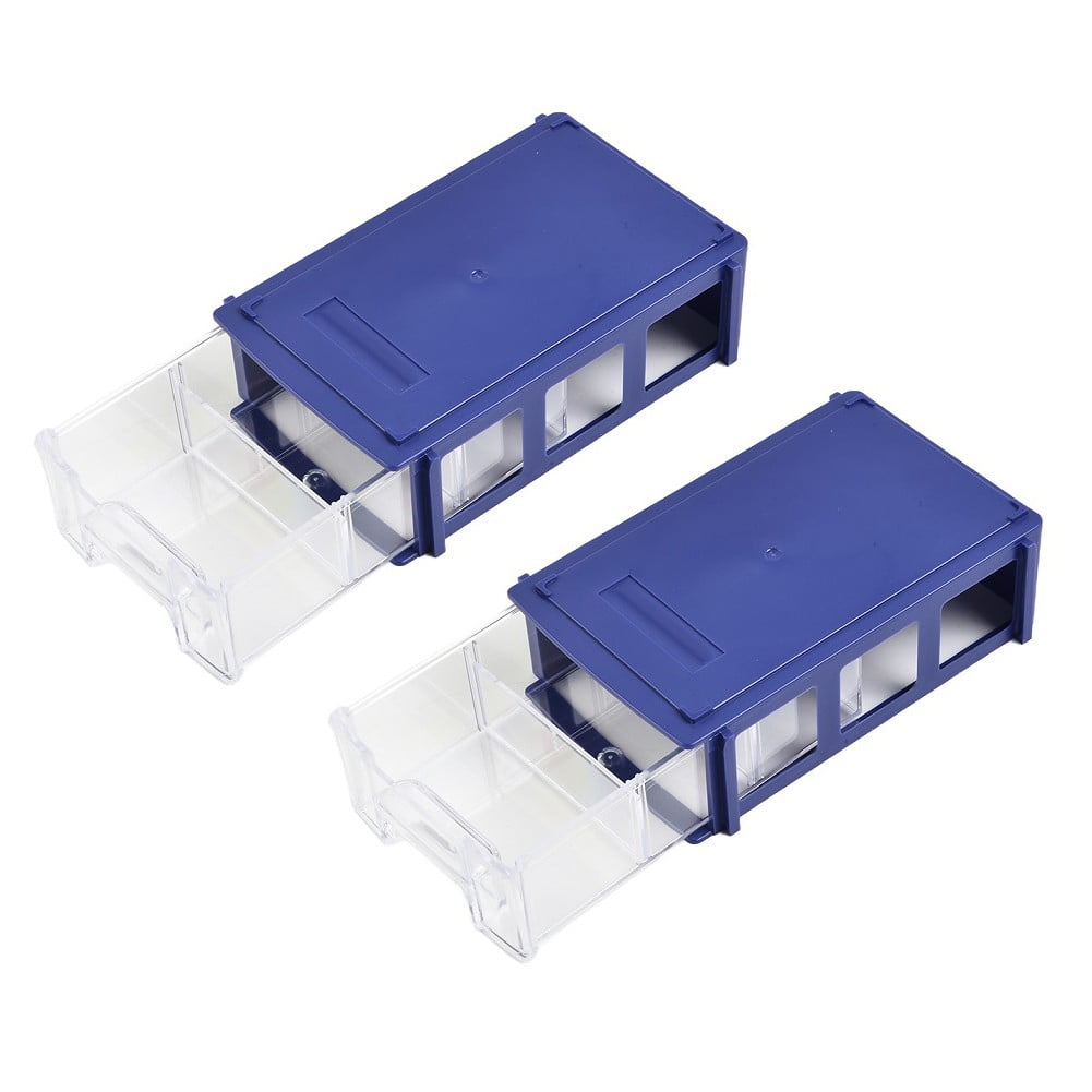 2PCS Stackable Plastic Hardware Parts Storage Boxes Component Screws ...