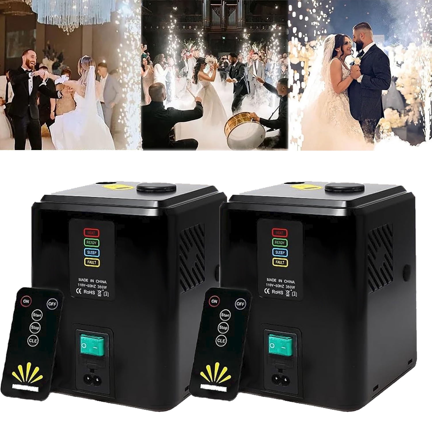 2Pcs  Stage Effect Machine for Wedding Party Event Show 4 consumables Include