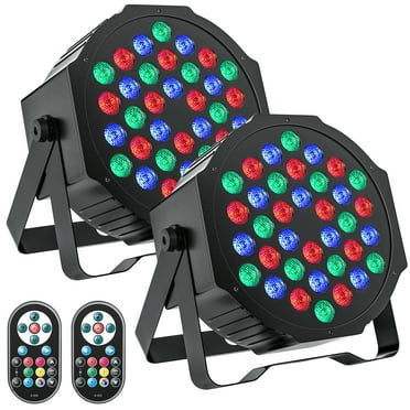 2 Pack Stage Lights 36 LED Par Lights with Wireless Remote Sound Activated DMX Control for DJ Party Effect Lighting
