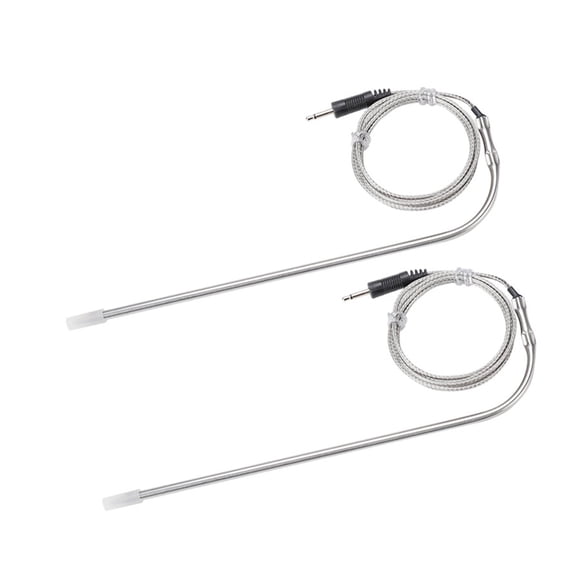 2Pcs Stainless Steel BBQ Temperature Probes, Oven Meat Thermometer Sensors with Clips for Grill Smoker and Baking
