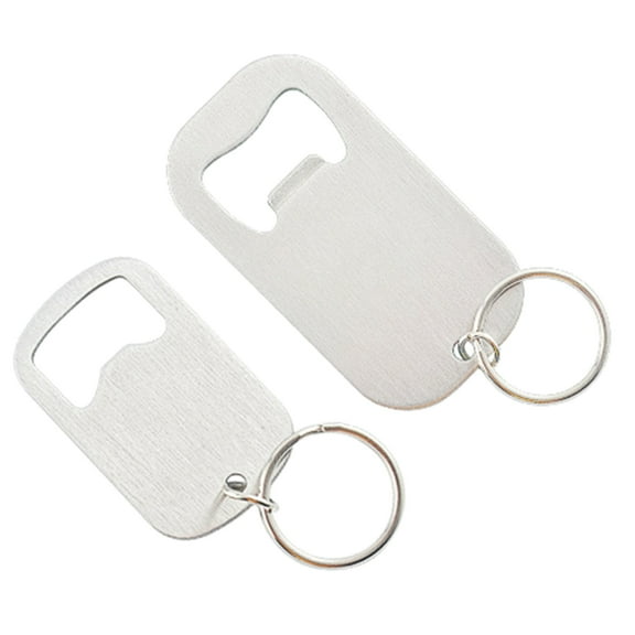 2Pcs Stainless Steel Beer Bottle Opener Keychain Bottle Cap Opener with Keyring Portable Kitchen Bar Restaurant Tool