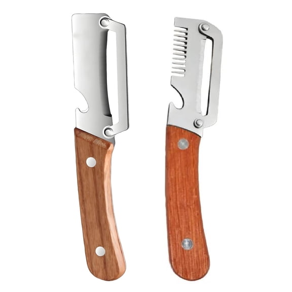 2Pcs Stainless Steel Bread Peeling Knife, Sharp Durable Multifunctional Kitchen Cutting Tool, Dual-Purpose Slicing Peeling Utility Knife for Bread Potato Vegetable Daily Food Prep