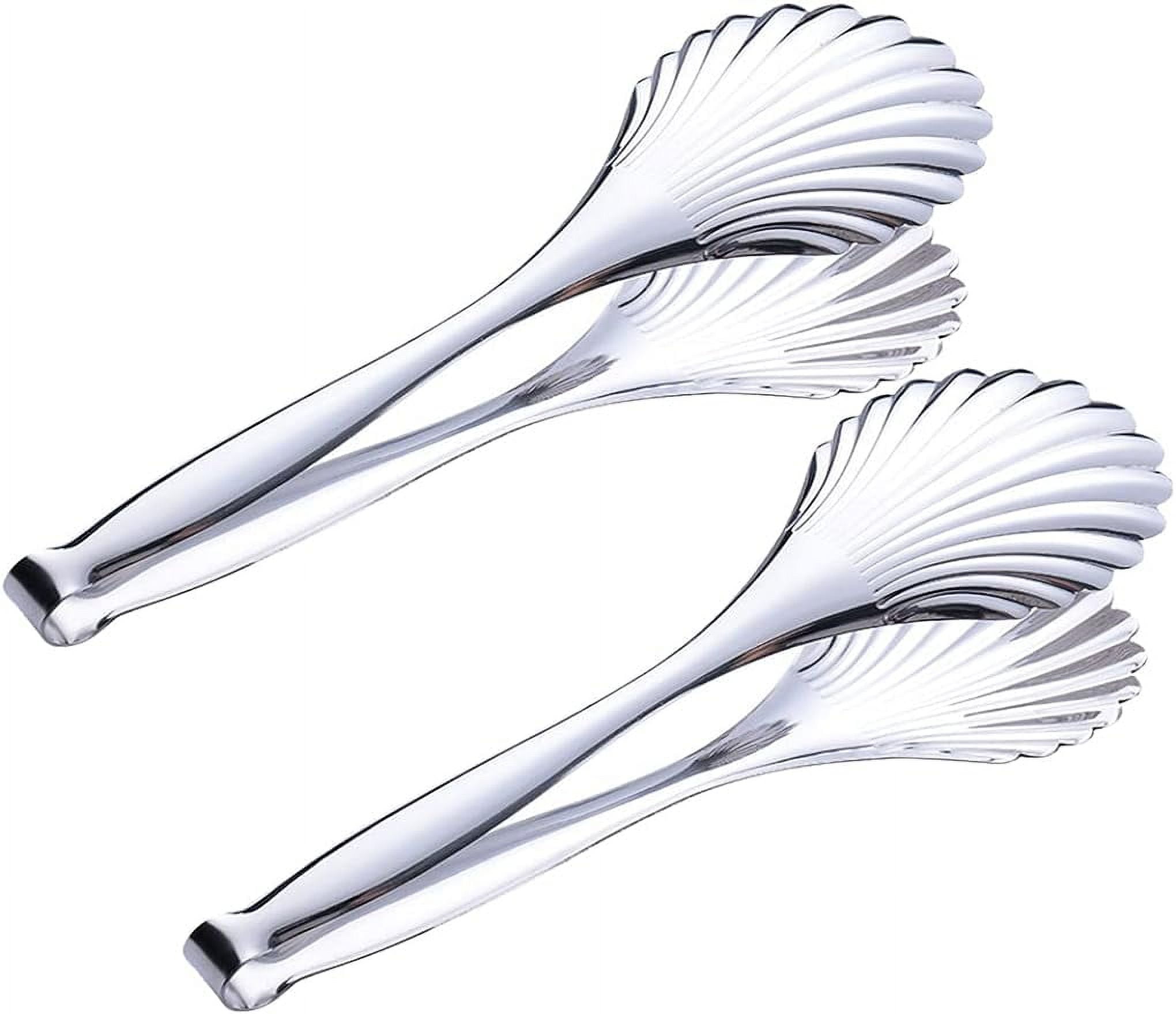 12-Inch Silver Stainless Steel Buffet Salad Serving Tongs, Set of 2