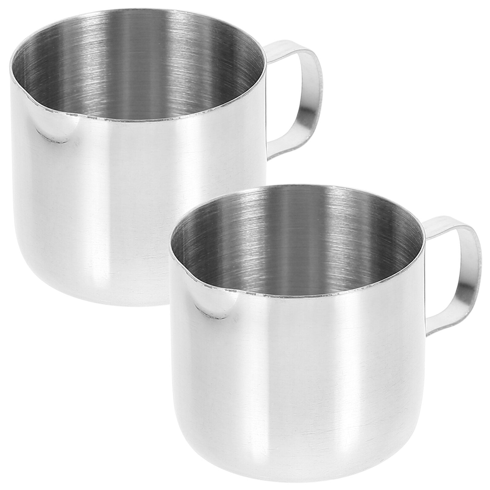2Pcs Stainless Steel Coffee Frothing Cups Milk Pitchers Sauce Cups