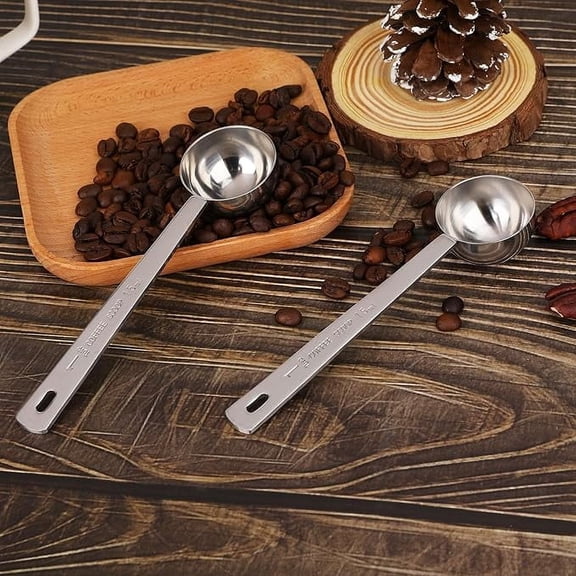2Pcs Stainless Steel Coffee Measuring Spoon Coffee Scoop, 15 Ml Tablespoon Scoops,Coffee Scoop 1 Tablespoon, Long Handle Coffee Scoop Suitable for Coffee Powder and Coffee Making (Silver)