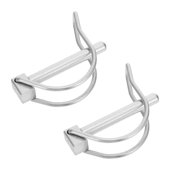 2-Pack Stainless Steel Shaft Locking Pins for Lawn Equipment, Boat Trailers, and Farm Use Coupler Accessories