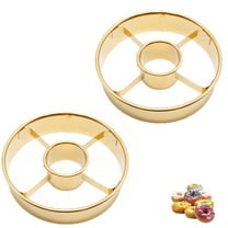 2Pcs Stainless Steel Donut Cutter, 3.86inch Multi Purpose Doughnut Cutter with Center, Donut Hole Cutters, Baking Tools for Mousse Bagels Cookie Biscuits(Gold)