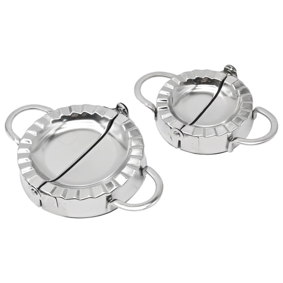 2Pcs Stainless Steel Dumpling Maker Press, 3in & 3.75in Ravioli Wonton Mould, Dishwasher Safe Pie Press Tool`