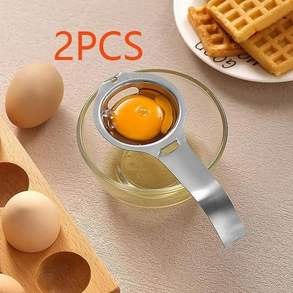 2Pcs Stainless Steel Egg Separator - Egg Yolk White Separator - Egg White Yolk Sifting Filter - Kitchen Gadget for Cooking/Baker Tool for Precision Cooking and Baking