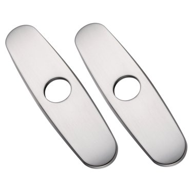 2Pcs Stainless Steel Faucet Deck Plate Kitchen 8 Inch Sink Hole Cover Silver