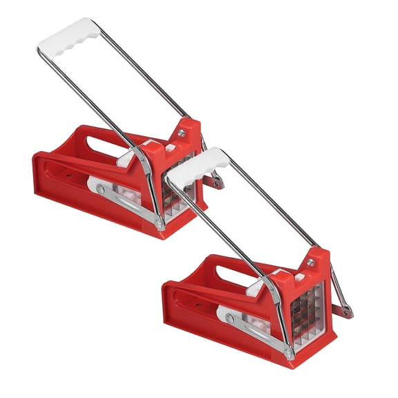 2Pcs Stainless Steel French Fry Cutter Potato Vegetable Slicer Chopper Dicer With 1 Or 2 Bits Shaver