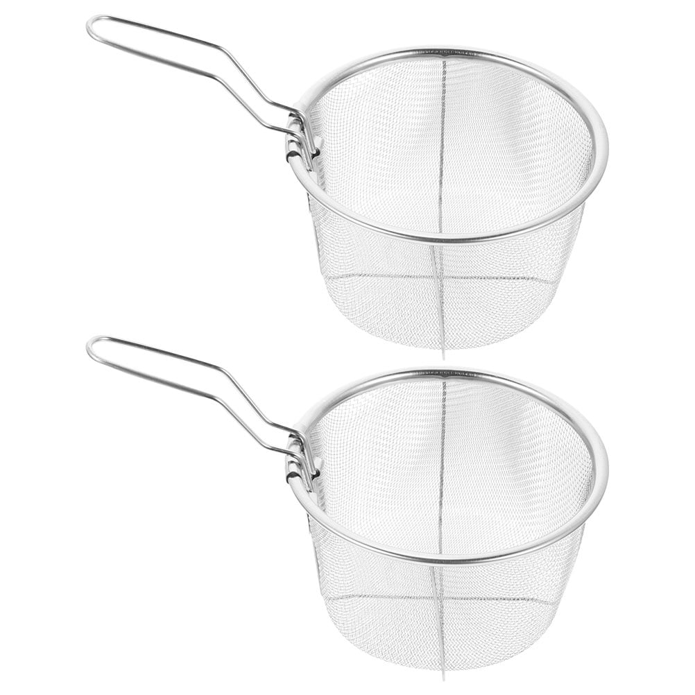 2Pcs Stainless Steel Frying Basket Deep Fry Basket Frying Basket with