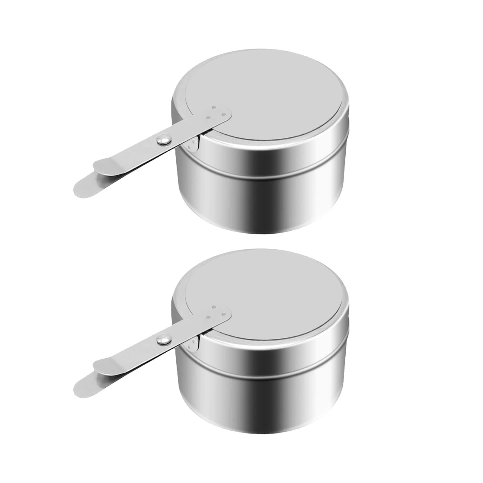 2Pcs Stainless Steel Fuels Holder with Cover, Chafer Wick Fuel Holder