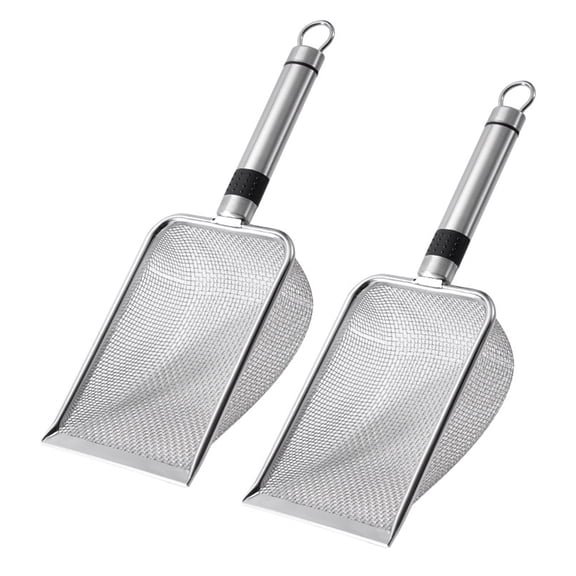 2Pcs Stainless Steel Gardening Soil Sifter With Handle Assorted Size Mesh Soil Shovel for Sifting Sand Compost