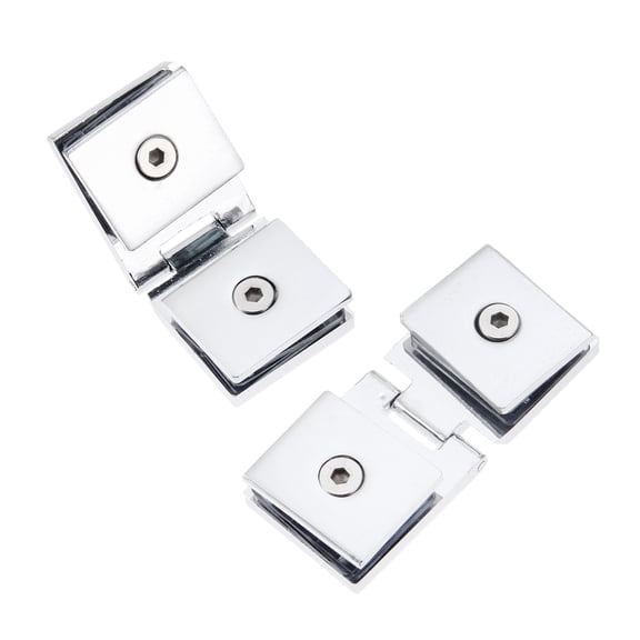 2Pcs Stainless Steel Glass Clamp Door Cupboard Showcase Cabinet Clip Cabinet Glass Doors Hinge Replace Single/Double Side