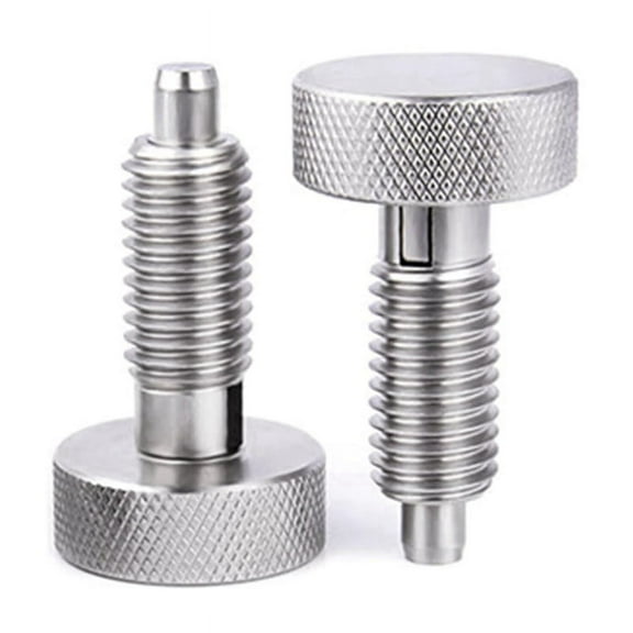 2Pcs Stainless Steel Hand Retractable Spring Plungers with Knurled Handle - Quick Release Locking Pin M10
