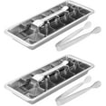thumbnail image 1 of 2Pcs Stainless Steel Ice Cube Trays for Freezer, Metal Ice Cube Trays with Lever, Reusable 18/8 Slot Ice Cube Mold for Bar & Kitchen (With Clips, 2PCS), 1 of 5