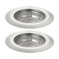 thumbnail image 1 of 2Pcs Stainless Steel Kitchen Sink Strainer, 4.33" OD x 2.91" ID x 0.79" Depth for Most Kitchen Sink, Silver, 1 of 6