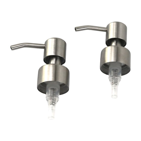 TABLZONE 2-Pack Stainless Steel Lotion Dispenser Pump Replacement Caps for Bottles, Household Use
