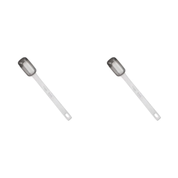 2Pcs Stainless Steel Measuring Spoons, 1 Tsp 5mL Long Handle Measuring Scoops, Precision Kitchen Utensils for Baking, Cooking, Seasoning & Meal Prep, Light Ashy