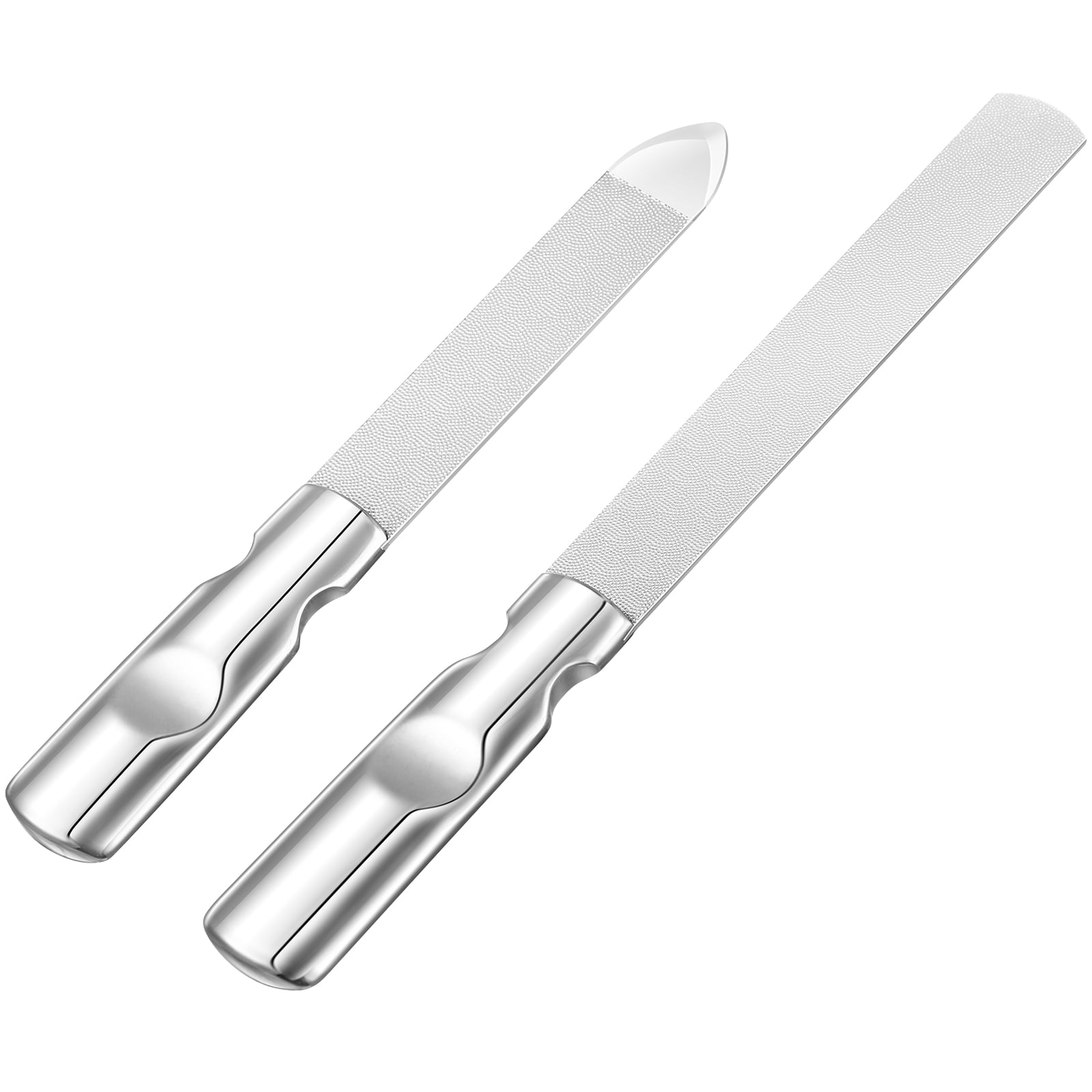 2Pcs Stainless Steel Metal Nail Files Double Sided Manicure Files with