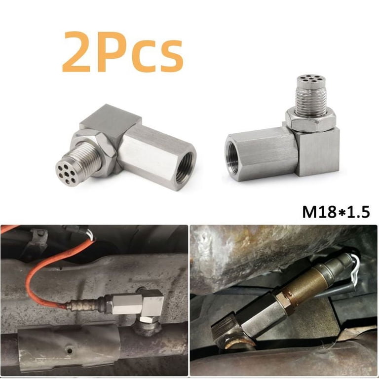 NULIZU Stainless Steel Oâ‚‚ Sensor Spacer Adapter, 90 Degree M18x1