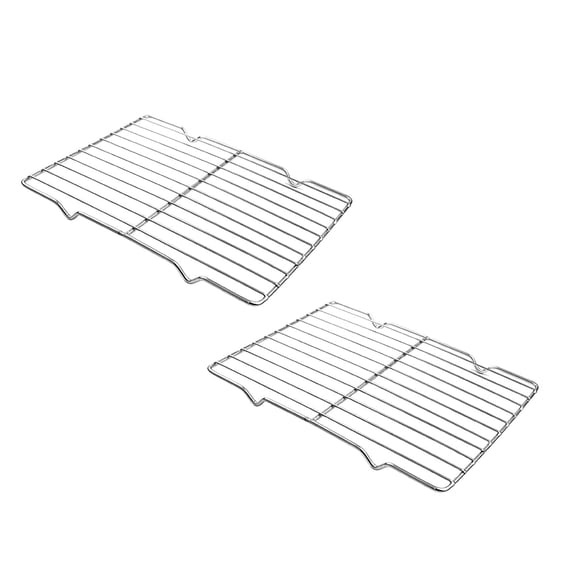 2Pcs Stainless Steel Rack And Baking Rack For Cooking And Baking Heavy Duty C Ooling Rack Sturdy Cookie C Ooling Rack With 6 Sizes For Easy To Clean Oven And Dishwasher Barbecue Grill