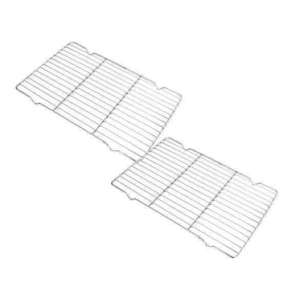 2Pcs Stainless Steel Rack And Baking Rack For Cooking And Baking Heavy Duty C Ooling Rack Sturdy Cookie C Ooling Rack With 6 Sizes For Easy To Clean Oven And Dishwasher Barbecue Grill