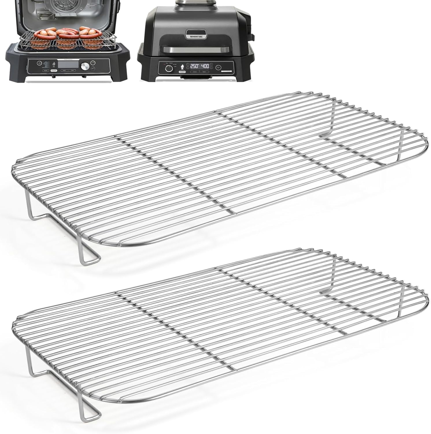 2Pcs Stainless Steel Rack Set for Ninja XSKRSTRKXL Woodfire OG800 and ...